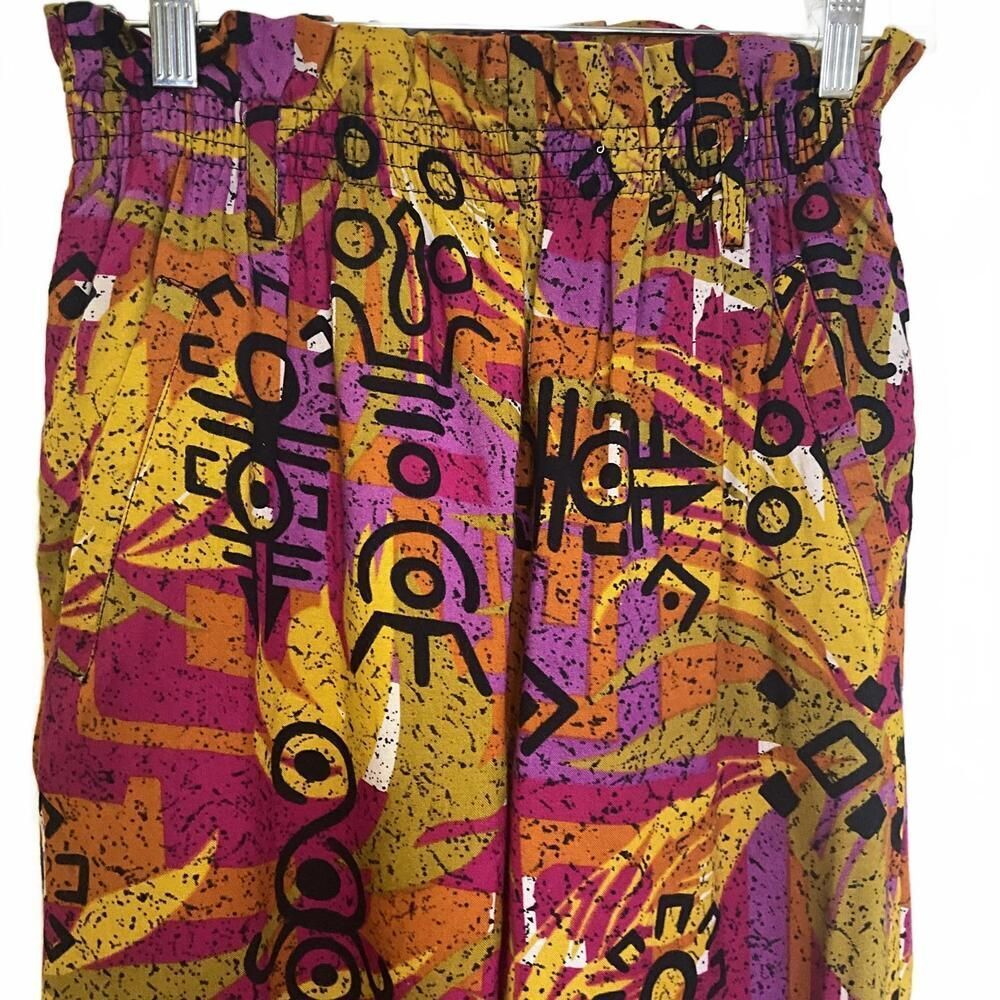 Vintage 90s Happy Legs Women's Small Multicolored Retro Psychedelic Pants - Picture 2 of 9